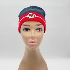 Kansas City Chiefs NFL‎ Knit Beanie Hat Black Red Cuff Logo OSFA Acrylic Korea